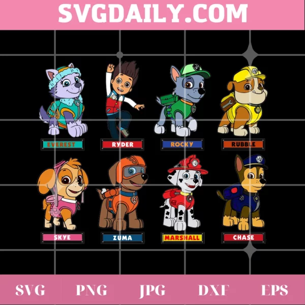 Paw Patrol Characters Paw Patrol Family, Graphic Design - Daily Free ...