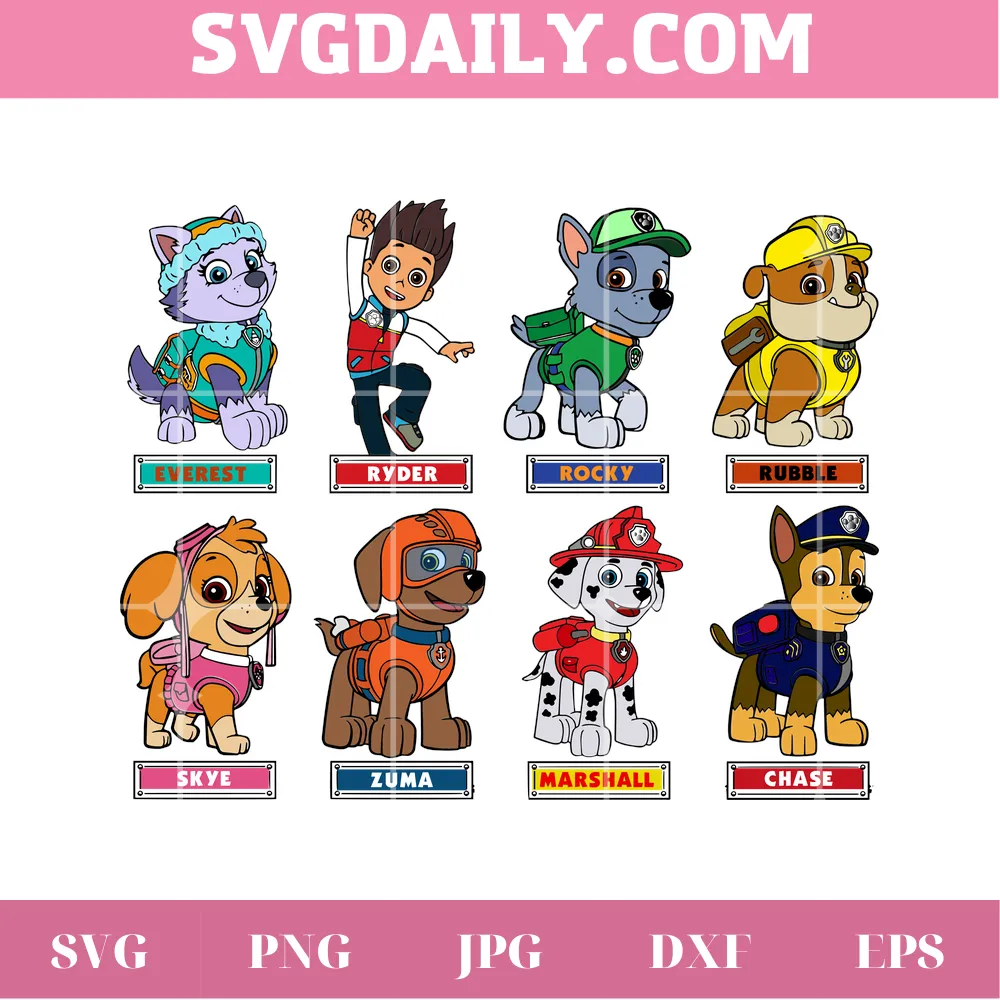Paw Patrol Characters Paw Patrol Family, Graphic Design
