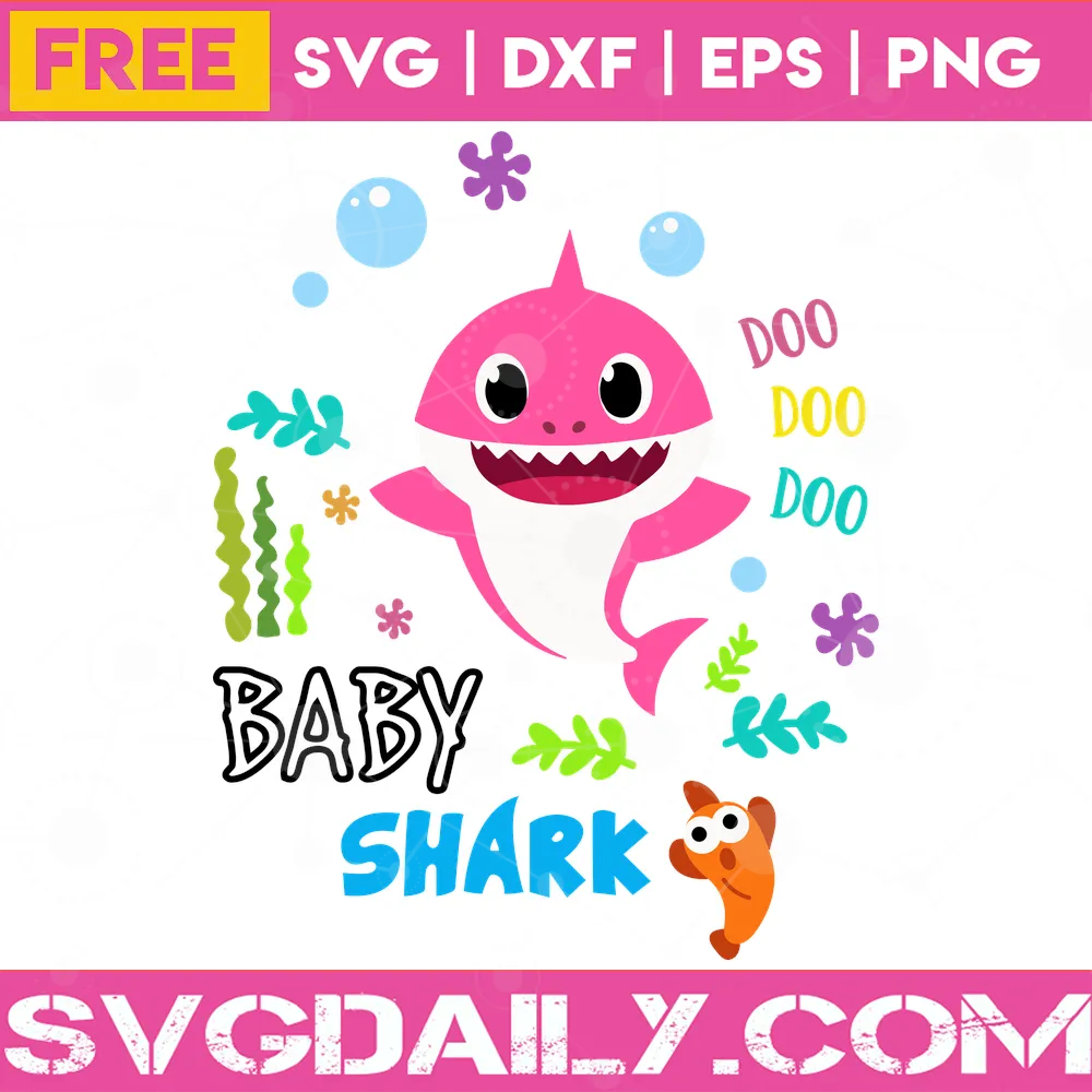 Pink Baby Shark Girl Doo Doo Doo, Free Svg File For Cricut