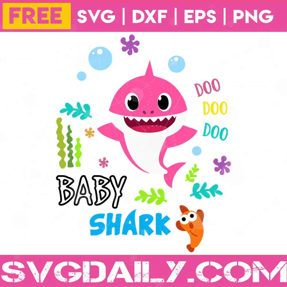 Pink Baby Shark Girl Doo Doo Doo, Free Svg File For Cricut - Svgdaily ...