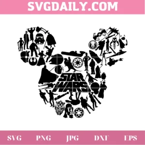 Star Wars Disney Mickey Head, Vector Files