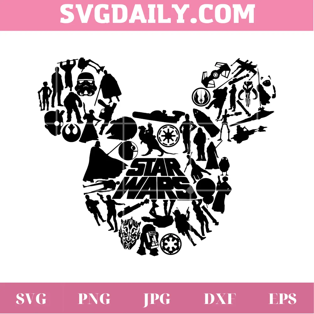 Star Wars Disney Mickey Head Vector File