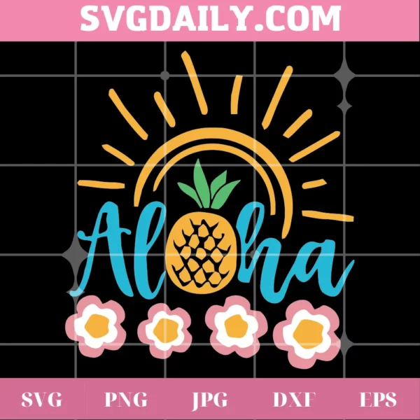 Aloha Summer, Svg Png Dxf Eps Digital Download