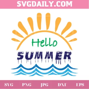 Hello Summer Clipart, Svg Png Dxf Eps Designs Download