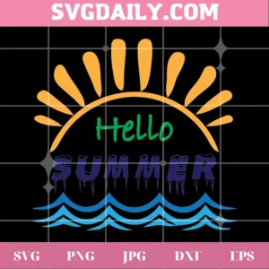 Hello Summer Clipart, Svg Png Dxf Eps Designs Download Invert