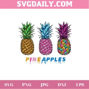 Summer Pineapple Clipart, Svg Png Dxf Eps Cricut Invert