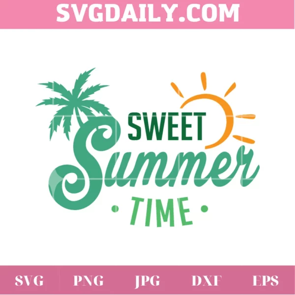 Sweet Summer Time Clipart, Svg Png Dxf Eps Cricut Silhouette