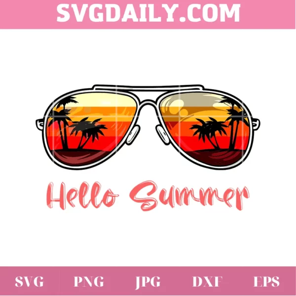 Summer Sunglasses Clipart, Svg Png Dxf Eps Cricut