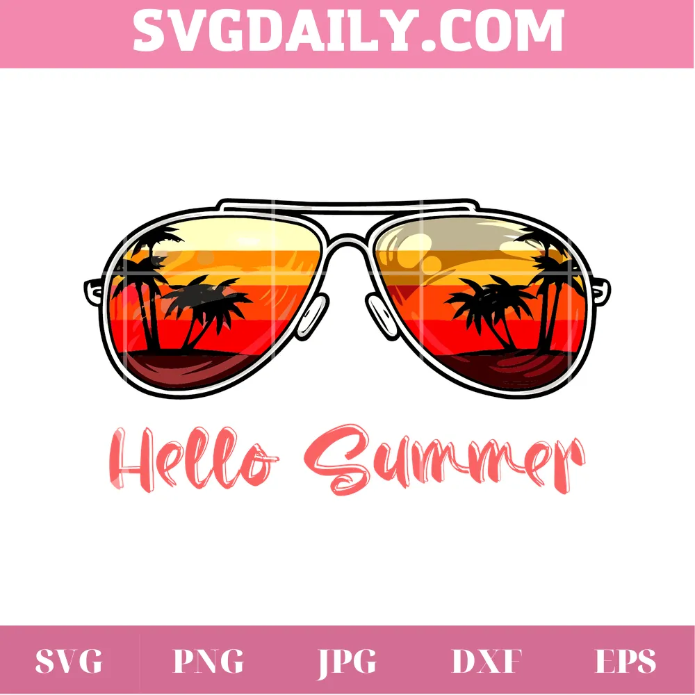 Summer Sunglasses Clipart, Svg Png Dxf Eps Cricut - Daily Free Premium ...