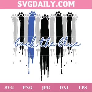 Back The Blue Clipart Police, Svg Png Dxf Eps Cricut Silhouette