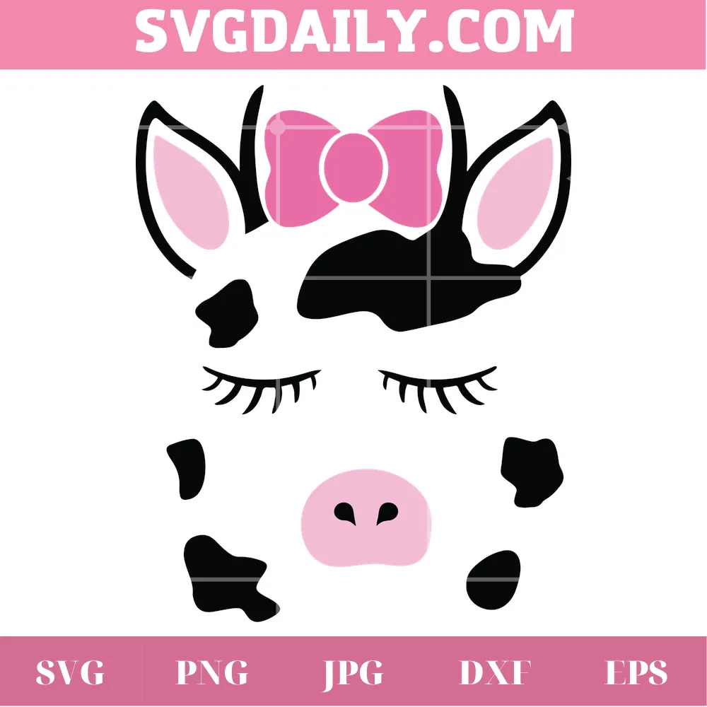 Cow Face Clipart, Svg Png Dxf Eps Cricut Files