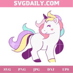 Baby Pretty Silhouette Unicorn, Svg Png Dxf Eps Invert
