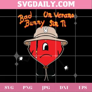Bad Bunny Heart Svg Free, Downloadable Files Invert