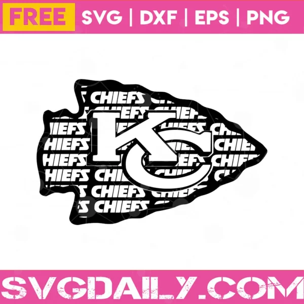Black And White Kc Chiefs Arrowhead Kansas City Chiefs Logo, Free Commercial Use Svg File For Cricut