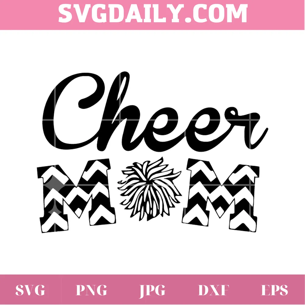 Cheer Mom Clipart For Mother’S Day, SVG PNG DXF EPS Designs Download