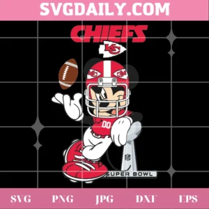 Disney Mickey Mouse Kc Chiefs, Svg Png Dxf Eps Cricut Silhouette Invert