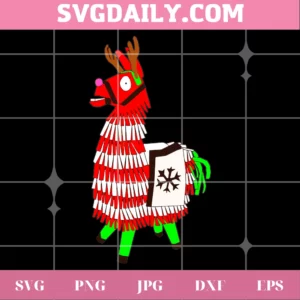 Fortnite Christmas Llama Clipart, Svg Png Dxf Eps Cricut Silhouette Invert