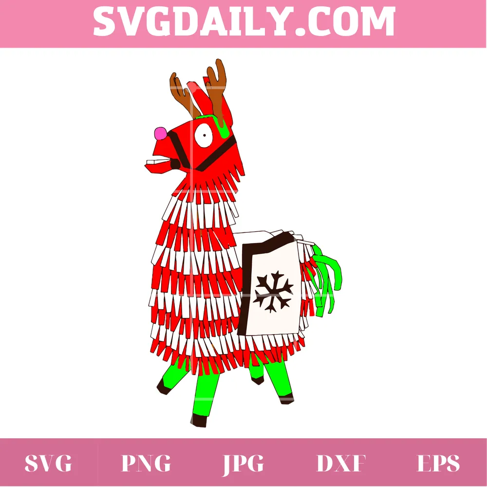 Fortnite Christmas Llama Clipart, Svg Png Dxf Eps Cricut Silhouette