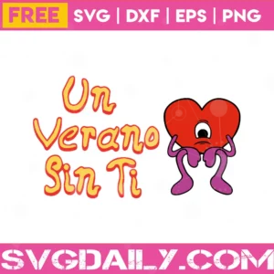 Free Bad Bunny Heart, Svg Png Dxf Eps Cricut Silhouette