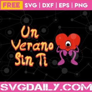 Free Bad Bunny Heart, Svg Png Dxf Eps Cricut Silhouette Invert
