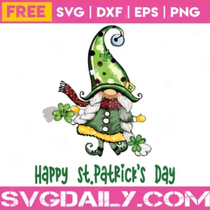 Free St Patrick'S Day Gnome, Svg Png Dxf Eps Cricut