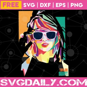 Free Taylor Swift Wearing Sunglasses Svg