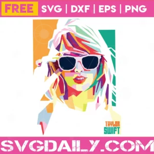 Free Taylor Swift Wearing Sunglasses Svg Invert