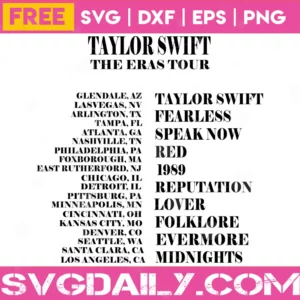 Free The Eras Tour Taylor Swift Albums, Svg Png Dxf Eps Cricut Silhouette