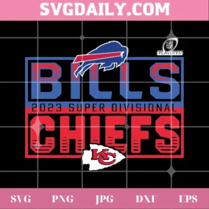 Kansas City Chiefs Vs Buffalo Bills 2023 Super Divisional, Svg Image For Cricut Invert