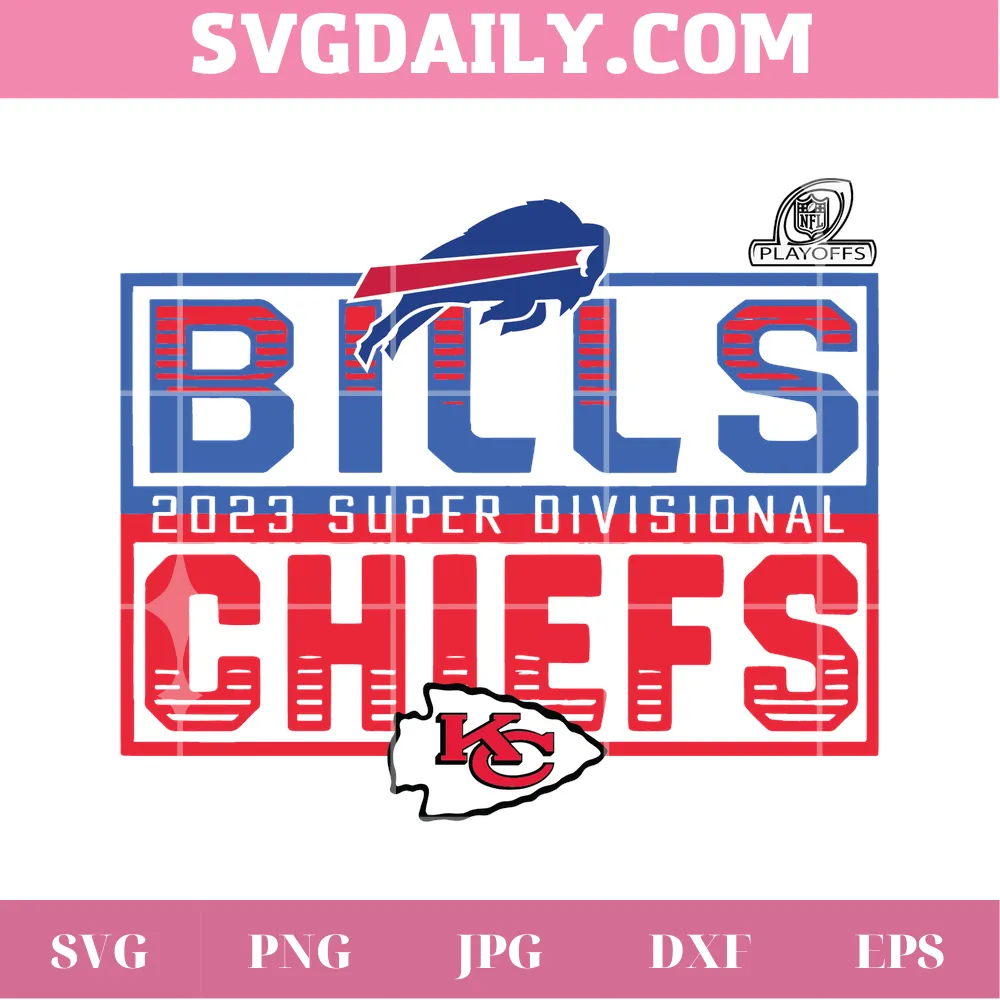 Kansas City Chiefs Vs Buffalo Bills 2023 Super Divisional, Svg Image For Cricut