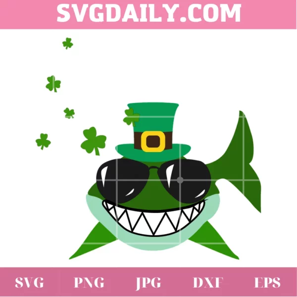 Shark Funny St Patricks Day, Svg Png Dxf Eps Digital Download
