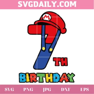 Super Mario 7Th Birthday, Png Image For Commercial Use
