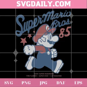 Super Mario Bros 85 Vintage Stars, Svg Png Dxf Eps Digital Download Invert