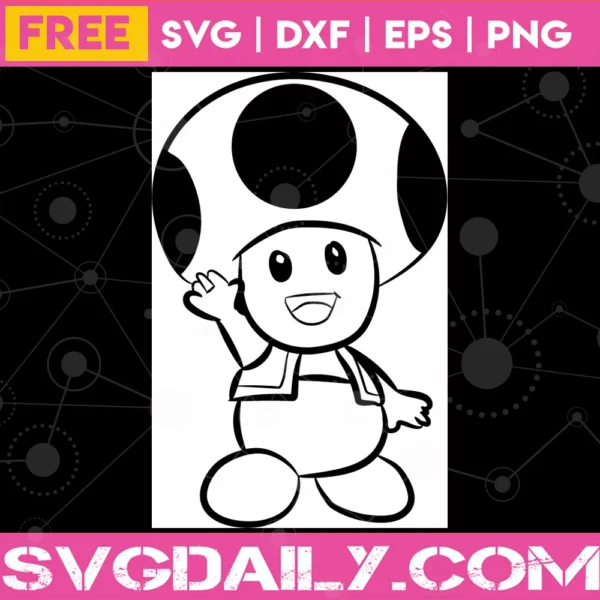 Super Mario Mushroom Clipart Black And White, Svg Png Dxf Eps Designs Download