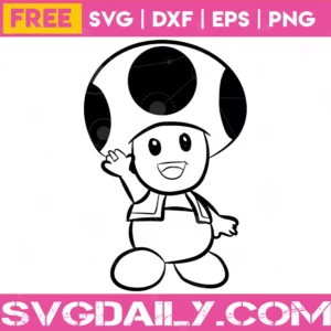 Super Mario Mushroom Clipart Black And White, Svg Png Dxf Eps Designs Download Invert