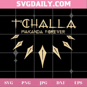 T Challa Wakanda Forever Black Panther Necklace Svg