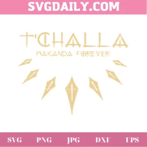 T Challa Wakanda Forever Black Panther Necklace Svg Invert