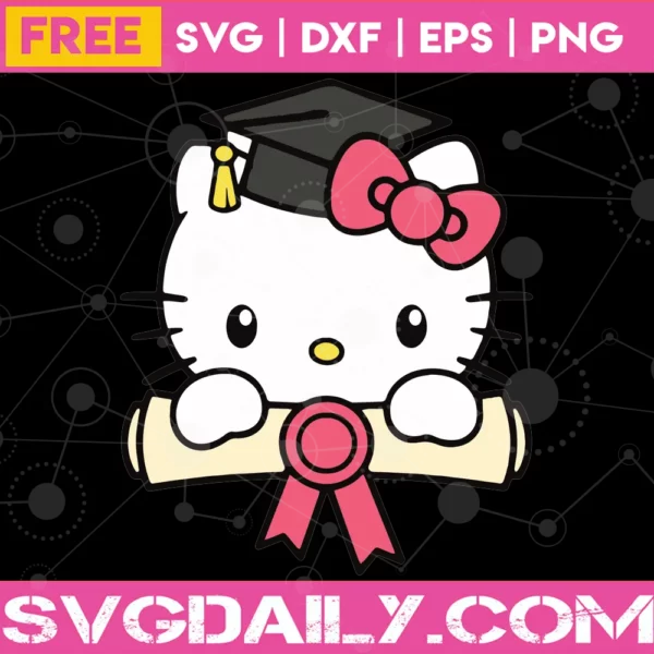 Hello Kitty Graduation, Craft Svg Free