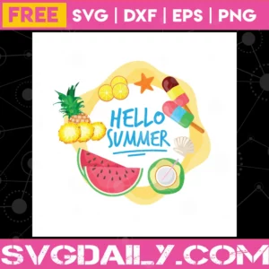 Hello Summer Clipart Free, Svg Png Dxf Eps Designs Download