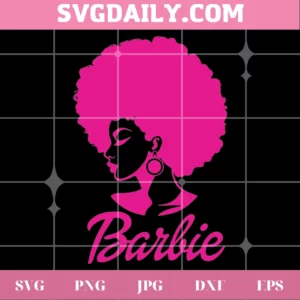 Black Barbie Afro Down Clipart Cutting File, Svg Png Dxf Eps Digital Download Invert