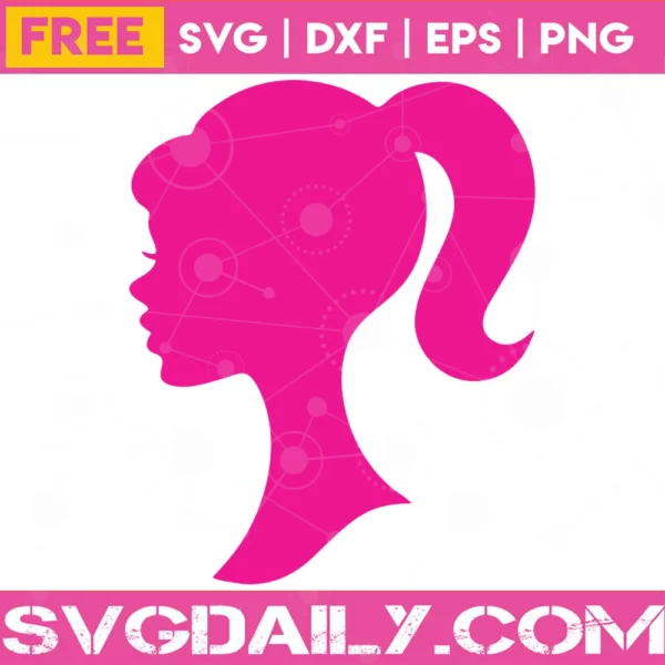 Free Barbie Head Silhouette, Svg Png Dxf Eps Downloadable Files