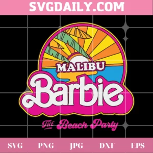 Malibu Barbie The Beach Party Clipart Files, Svg Png Dxf Eps Cricut Silhouette Invert